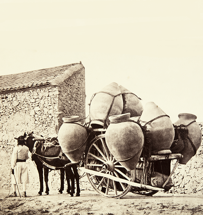 Jean Laurent.Murcie-715. Charrette  chargée de tinajas ou  cuves en terre (d´aprés  nature). 1870. Museo  Universidad de Navarra